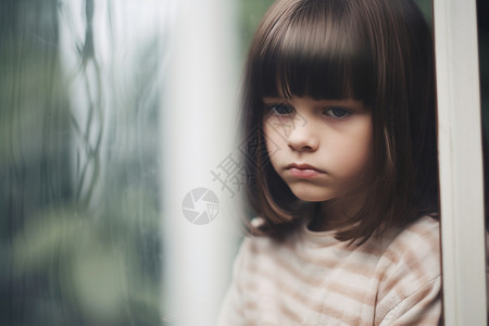 忧郁的小女孩图片