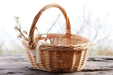 手工编织的篮子背景图片