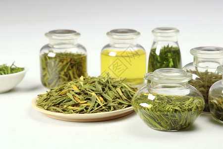 绿茶茶材料图片