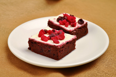 红色丝绒蛋糕背景图片