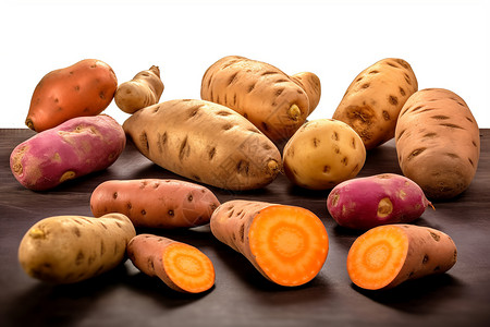 健康的土豆和番薯图片