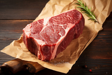 桌子上新鲜的牛肉背景图片