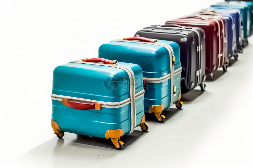各种颜色的行李箱图片