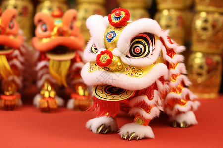 中国传统舞狮背景图片