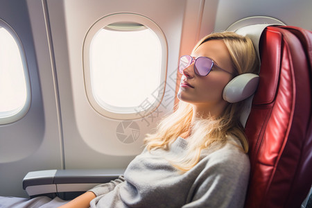 乘客在飞机上睡觉图片