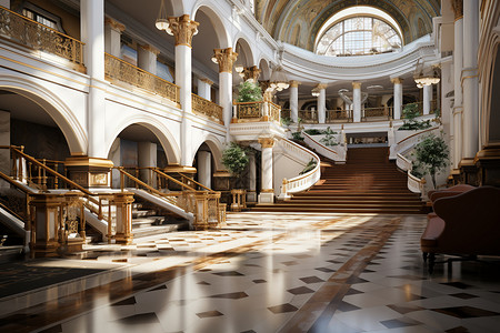 欧式宫殿大厅豪华的欧式建筑设计图片