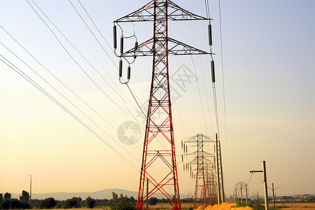 电力运输的电塔背景图片
