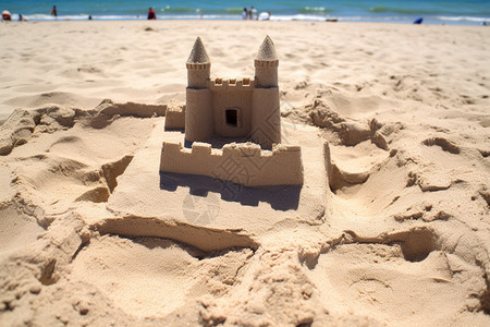 精致的沙雕城堡背景图片