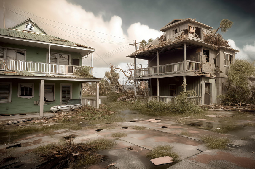 飓风破坏后的公寓图片