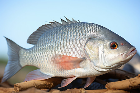 新鲜的淡水鱼背景图片