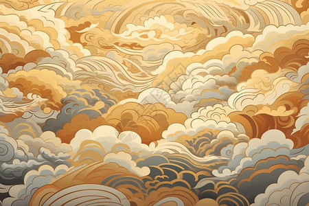 云彩世界的艺术插图高清图片