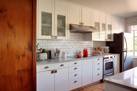 现代简约风厨房装潢背景图片