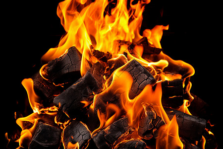 燃烧中的柴火背景图片