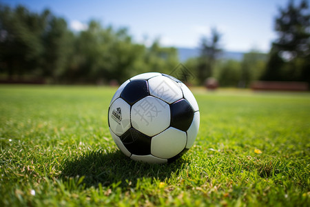草坪上的足球背景图片