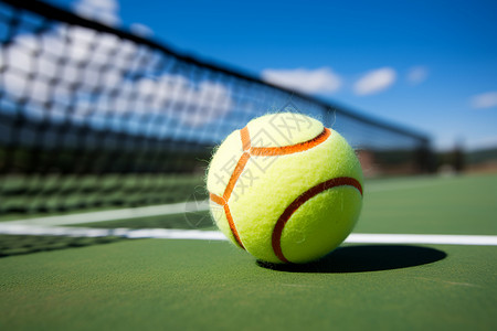 毛质放在场内的网球背景