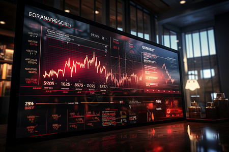 交易所大屏幕的股票走势图图片
