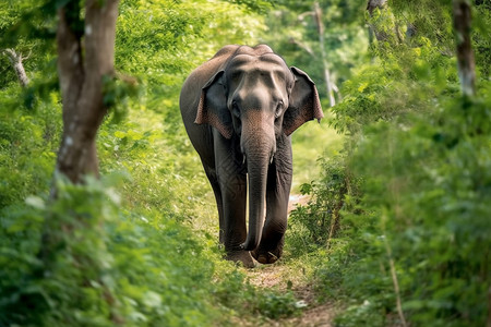 斯里兰卡公园雅拉国家公园的大象背景