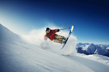 极限滑雪的运动员图片