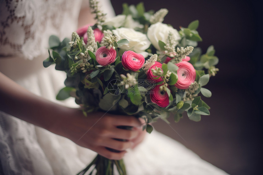 婚礼上新鲜的花束图片