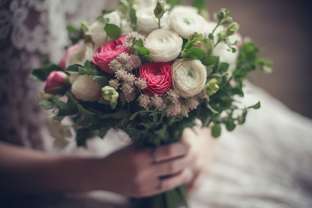 婚礼上美丽的花束图片