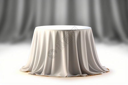 白色桌布覆盖的桌子图片