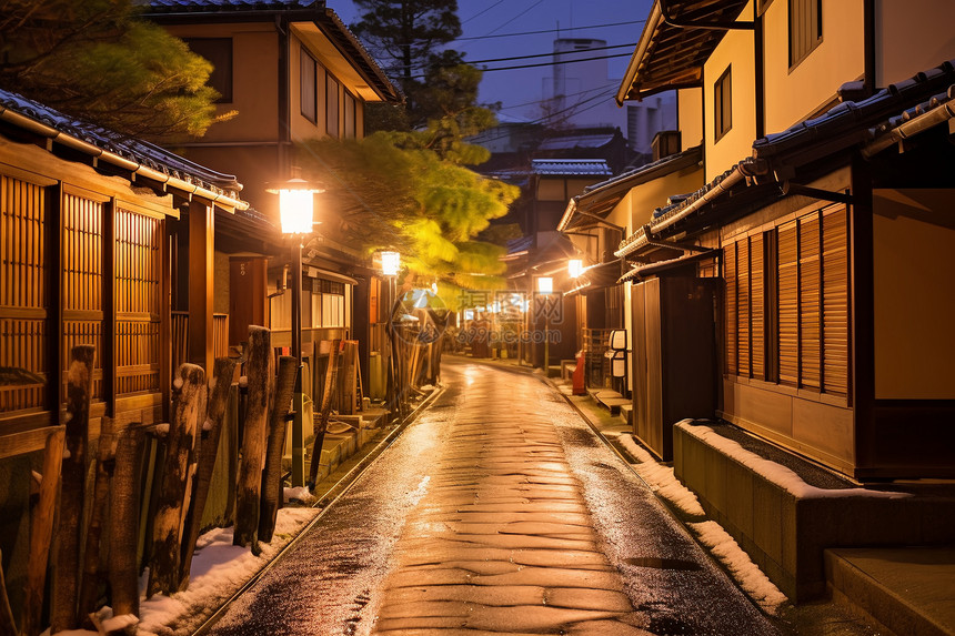 城市中的历史住宅区图片