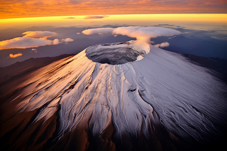 休眠火山壮观的乞力马扎罗山背景