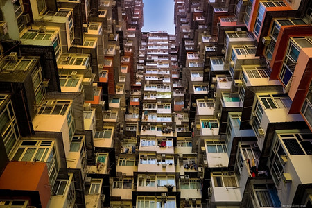 密集的香港怪兽大楼背景图片