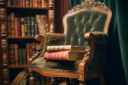 书房的复古椅子图片