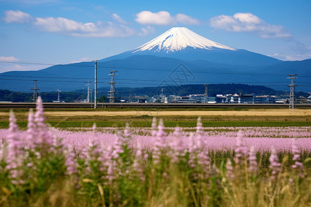 美丽壮阔的日本富士山背景图片