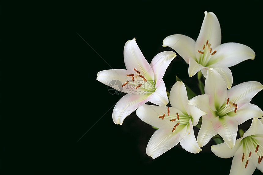 夏天盛开的百合花图片