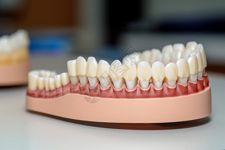鲁科里牙科里的牙齿模型背景