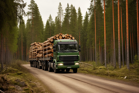 农村木材加工厂的运输车图片