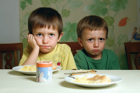 吃饭的男孩吃饭不开心的小男孩背景