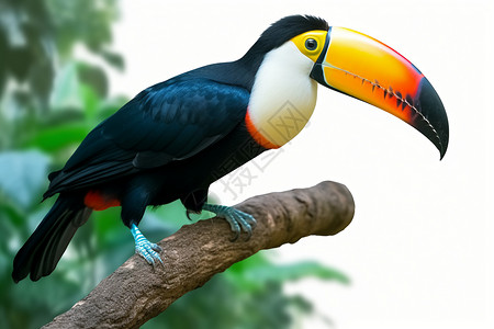 一只巨嘴鸟动物园里的巨嘴鸟背景