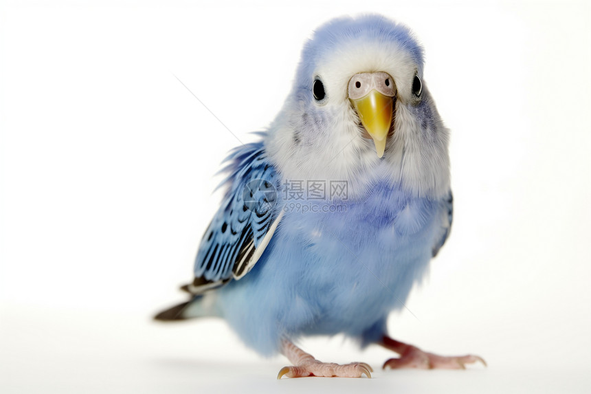 站立的蓝色小鸟图片