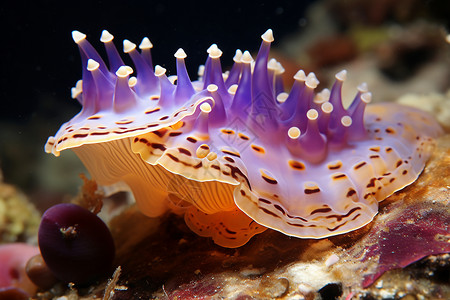 彩色蜗牛海底的彩色生物背景