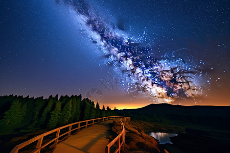 外白的桥银河系天文学研究设计图片