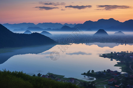 丘北美丽的山水风光背景