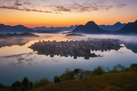 丘北好看的乡村风光背景