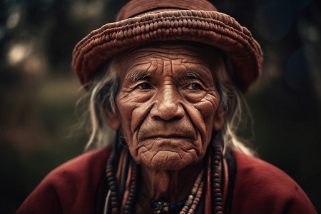 年迈的土著男子图片