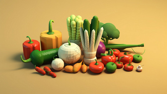 蔬菜食物插图背景图片
