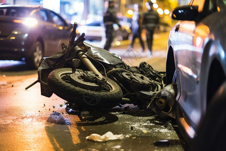 摩托车事故交通事故场景设计图片