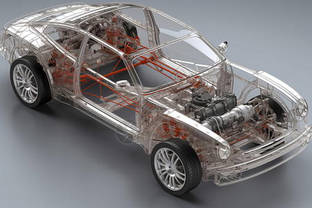 汽车图纸汽车框架组件设计图片