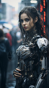 未来AI机器人背景图片
