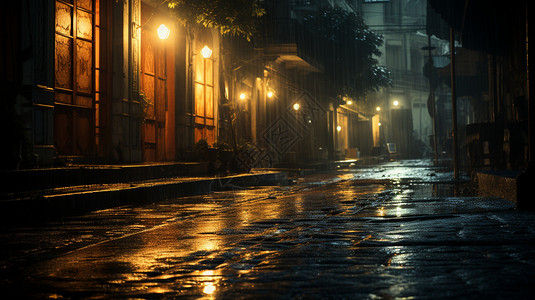 电影中的夜晚街道背景图片