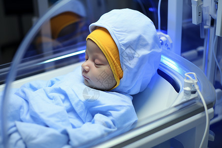 黄疸护理保健的婴儿背景
