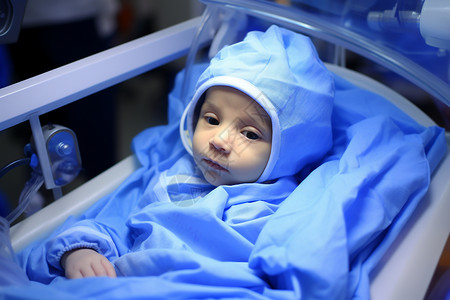 宝宝黄疸治疗器中的婴儿背景