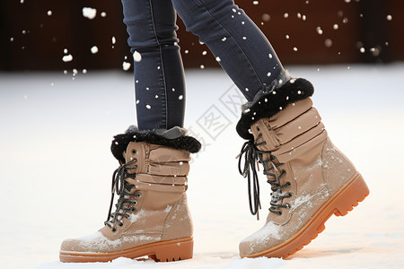 加绒雪地靴时尚皮斯加高清图片