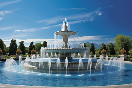 大型喷泉建筑插图图片